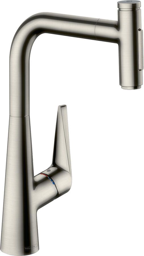 Hansgrohe Talis Select M51 M5117-H300 ééngreeps keukenmengkraan met uittrekbare vuistdouche rvs look