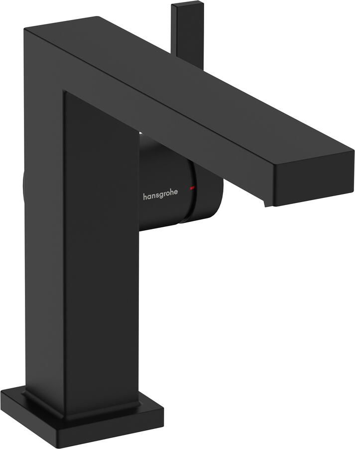 Hansgrohe Tecturis E ééngreeps wastafelkraan 110 Fine CoolStart met PopUp trekwaste mat zwart