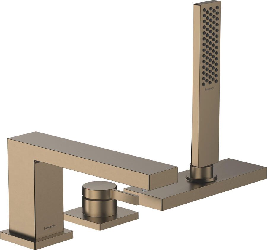 Hansgrohe Tecturis E 3-gats ééngreeps badrandmengkraan met sBox Brushed Bronze