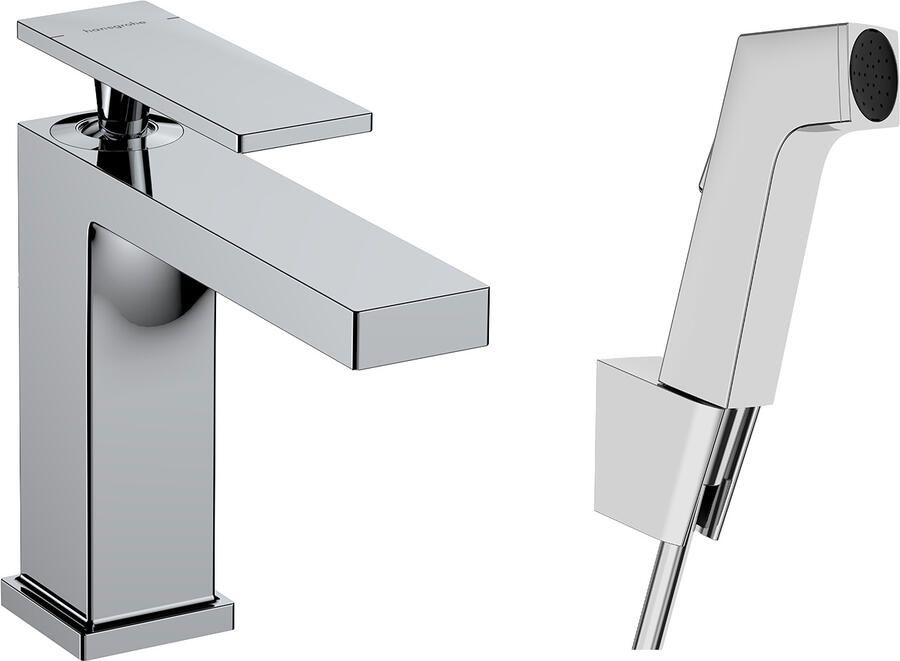 Hansgrohe Tecturis E ééngreeps wastafelkraan 110 met bidet handdouche en doucheslang 160 cm chroom