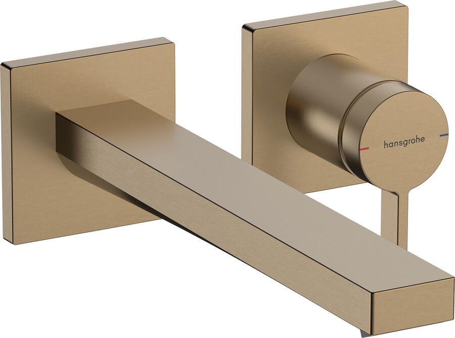 Hansgrohe Tecturis E Eéngreeps wastafelkraan inbouw voor wandmontage met uitloop 22 5 cm Brushed Bronze