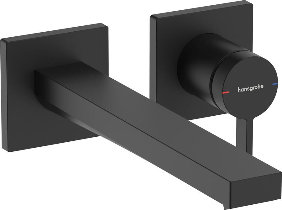 Hansgrohe Tecturis E Eéngreeps wastafelkraan inbouw voor wandmontage met uitloop 22 5 cm mat zwart