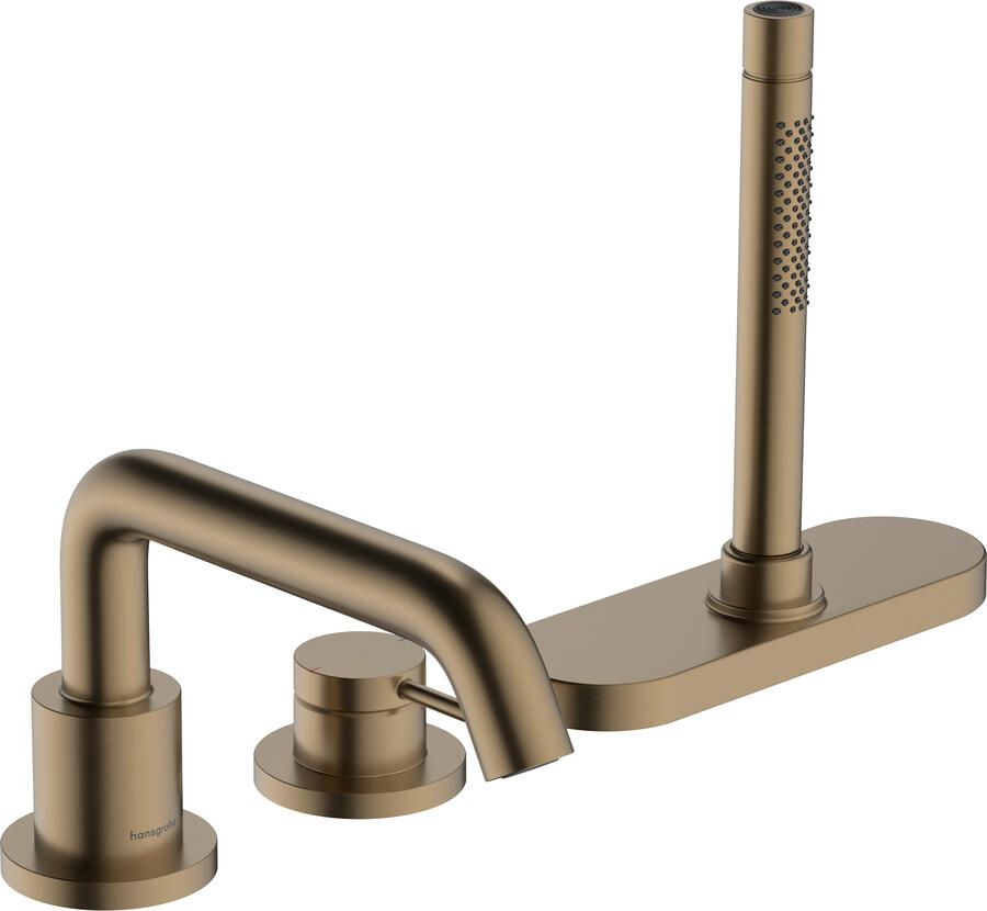 Hansgrohe Tecturis S 3-gats ééngreeps badrandmengkraan met sBox Brushed Bronze