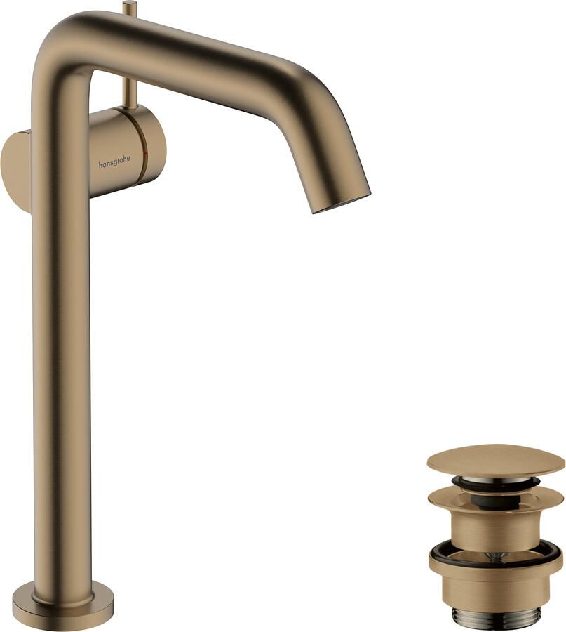 Hansgrohe Tecturis S Wastafelmengkraan voor waskommen push to open waste 16.7cm uitloop geborsteld brons 73370140