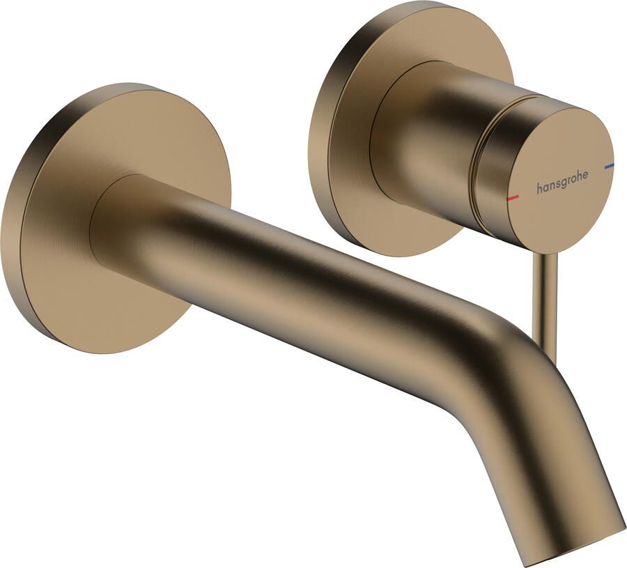 Hansgrohe Tecturis S ééngreeps wastafelkraan inbouw voor wandmontage met uitloop 16 5 cm Brushed Bronze