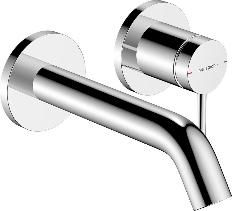 Hansgrohe Tecturis S ééngreeps wastafelkraan inbouw voor wandmontage met uitloop 16 5 cm chroom