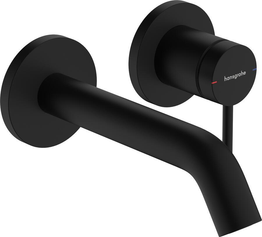 Hansgrohe Tecturis S ééngreeps wastafelkraan inbouw voor wandmontage met uitloop 16 5 cm mat zwart