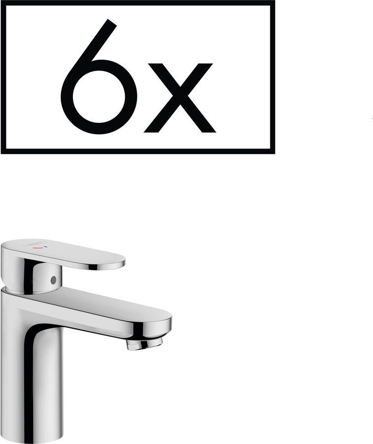 Hansgrohe Vernis Blend ééngreeps wastafelkraan 70 CoolStart met pop-up trekwaste projectverpakking 6x chroom