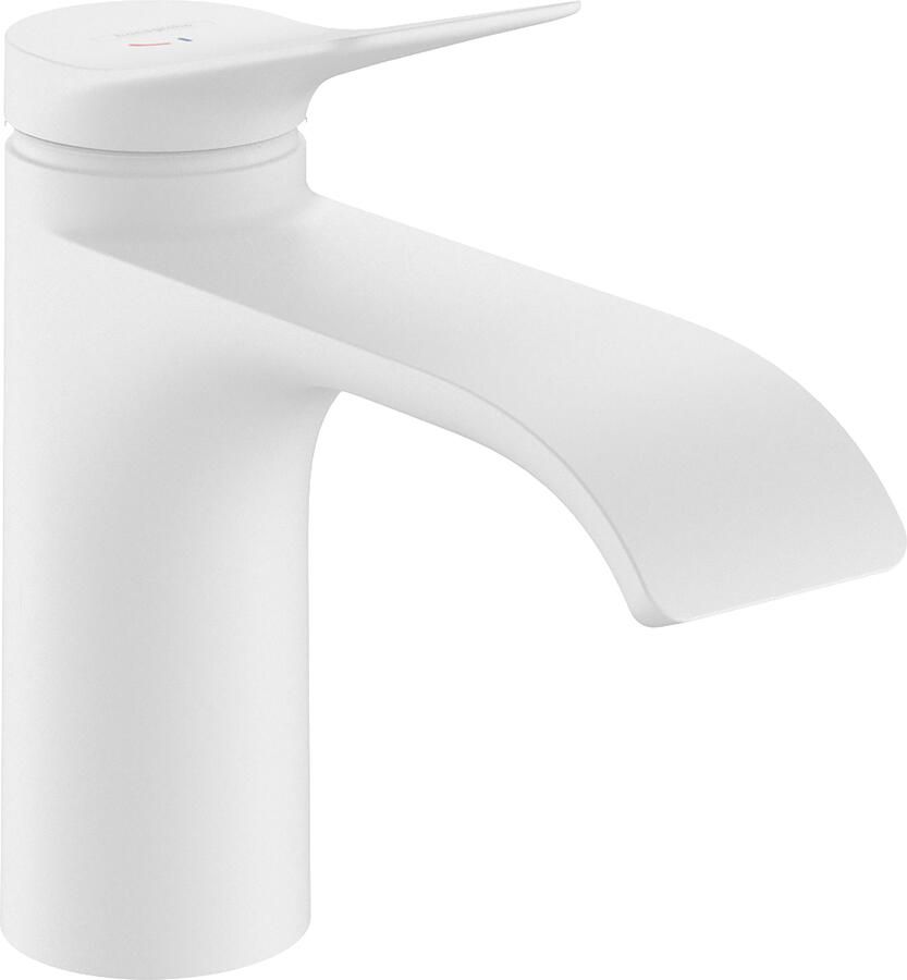 Hansgrohe Vivenis ééngreeps wastafelkraan 80 CoolStart met pop-up trekwaste mat wit