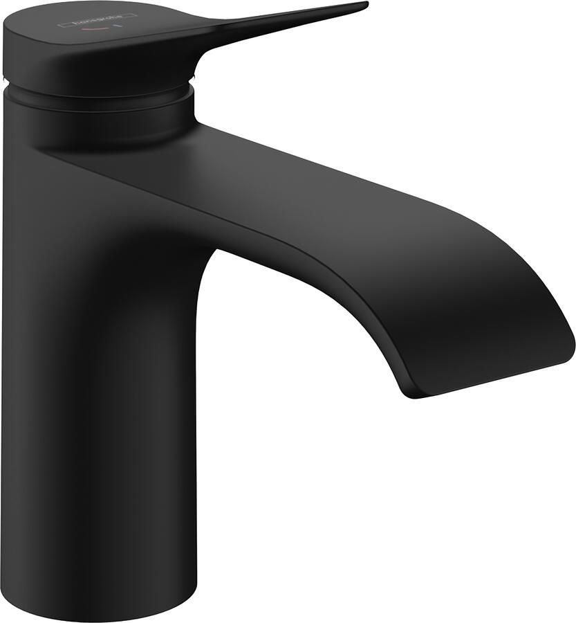 Hansgrohe Vivenis ééngreeps wastafelkraan 80 CoolStart met pop-up trekwaste mat zwart