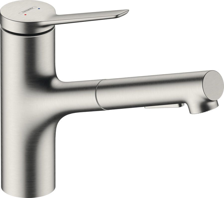Hansgrohe Zesis M33 ééngreepskeukenmengkraan 150 uittrekbare vuistdouche 2 jets RVS afwerking 74800800
