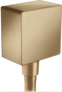 Hansgrohe Fixfit Square muuraansluitbocht m. terugslagklep brushed bronze 26455140