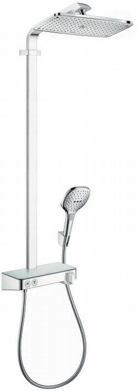 Hansgrohe Raindance E showerpipe 360 1jet met ShowerTablet Select 300 wit chroom
