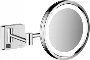 Hansgrohe AddStoris make up spiegel met LED verlichting en schakelaar 3x vergrotend 21 7 cm mat zwart
