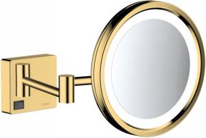 Hansgrohe AddStoris make up spiegel met LED verlichting en schakelaar 3x vergrotend 21 7 cm geborsteld brons