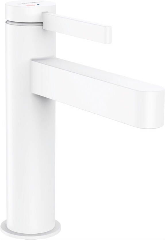 Hansgrohe Finoris ééngreeps wastafelmengkraan met coolstart comfortzone 110 en PushOpen wastegarnituur 18 2 cm mat wit