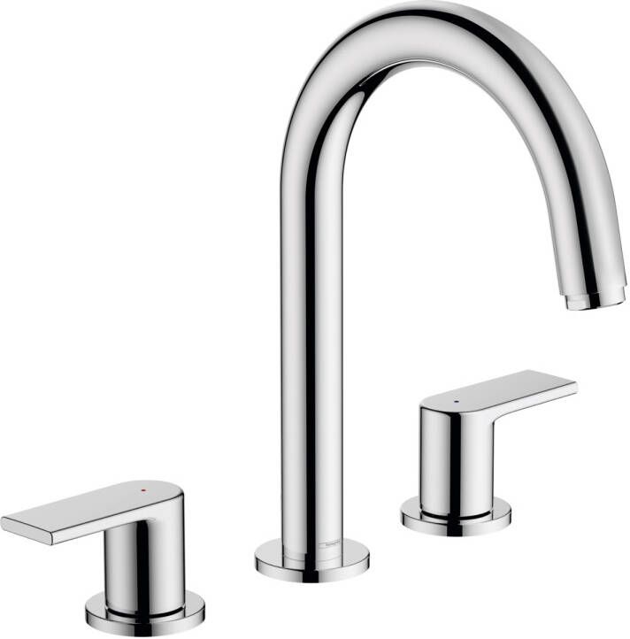 Hansgrohe Vernis Shape 3-gats wastafelmengkraan met trekwaste chroom