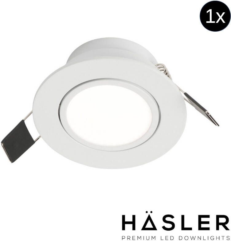 Hasler Inbouwspot Häsler Ancona Incl. Fase Aansnijding Dimbaar 8 cm 4 Watt Helder Wit RVS Set 1x