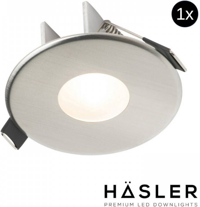 Hasler Inbouwspot Häsler Blanes Incl. Fase Aansnijding Dimbaar 8 cm 4 Watt Helder Wit RVS Set 1x
