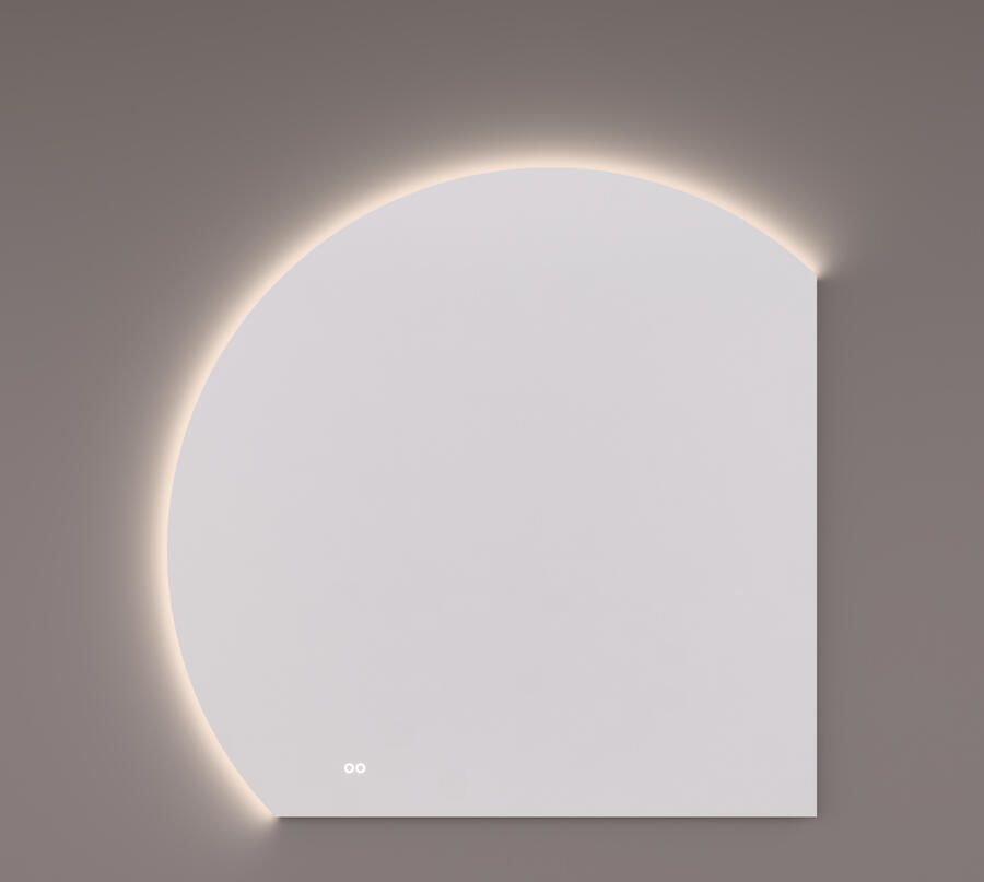 Hipp Design Spiegel SPV ML Rond Links 120x100 cm Met Verlichting Incl. Spiegelverwarming