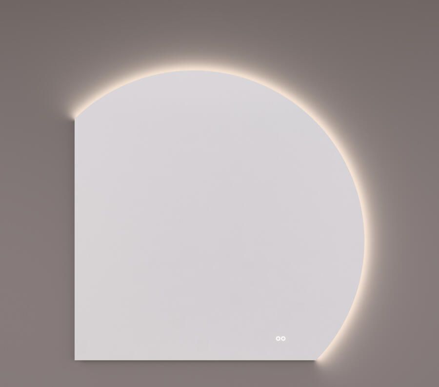 Hipp Design Spiegel SPV ML Rond Rechts 120x100 cm Met Verlichting Incl. Spiegelverwarming