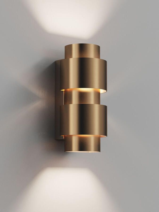Hipp Design Wandlamp Simar Half Rond PVD Koper 3000K Dimbaar IP44