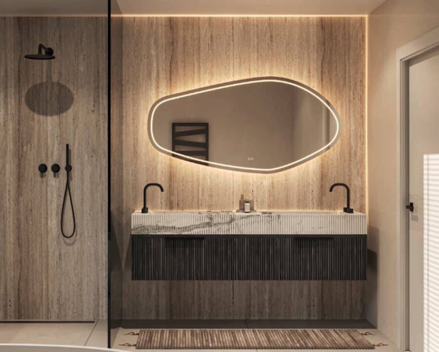Hipp Design Spiegel Phantom 012 Organisch Met Verlichting Incl. Spiegelverwarming (Alle Maten)