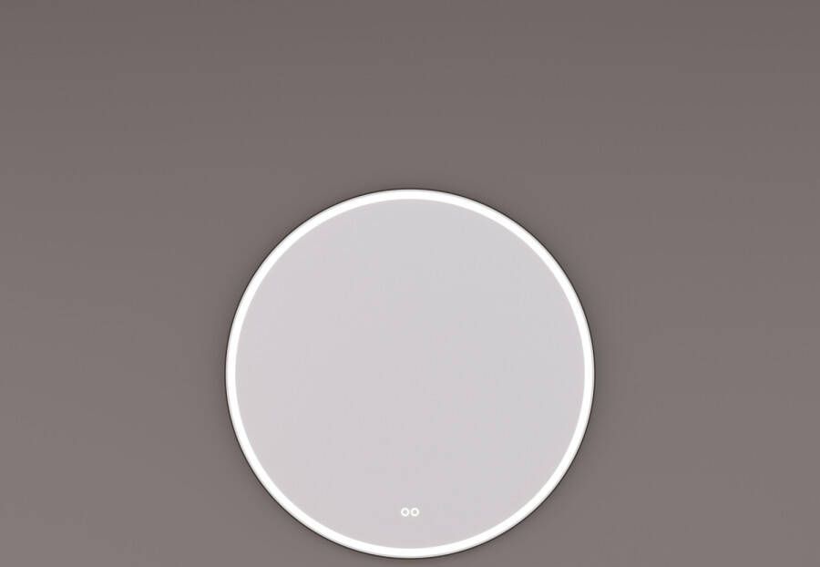 Hipp Design Spiegel SPV 13000 BL Rond Met Frame Mat Zwart Met Verlichting Incl. Spiegelverwarming (Alle Maten)