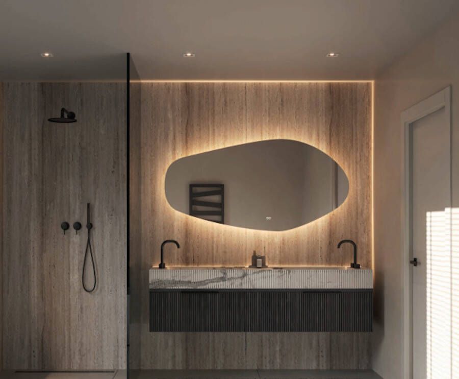 Hipp Design Spiegel SPV 21000 Organisch Met Verlichting Incl. Spiegelverwarming (Alle Maten)