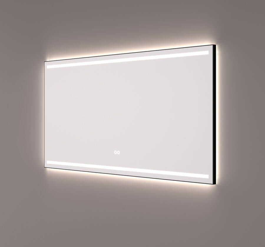 Hipp Design Spiegel SPV 7000 BL Rechthoek Met Frame Mat Zwart Met Verlichting Incl. Spiegelverwarming (Alle Maten)