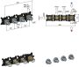 Hotbath Cobber CB7070EXT afbouwdeel douchethermostaat met 3 stopkranen horizontaal verticaal Zwart Chroom - Thumbnail 1