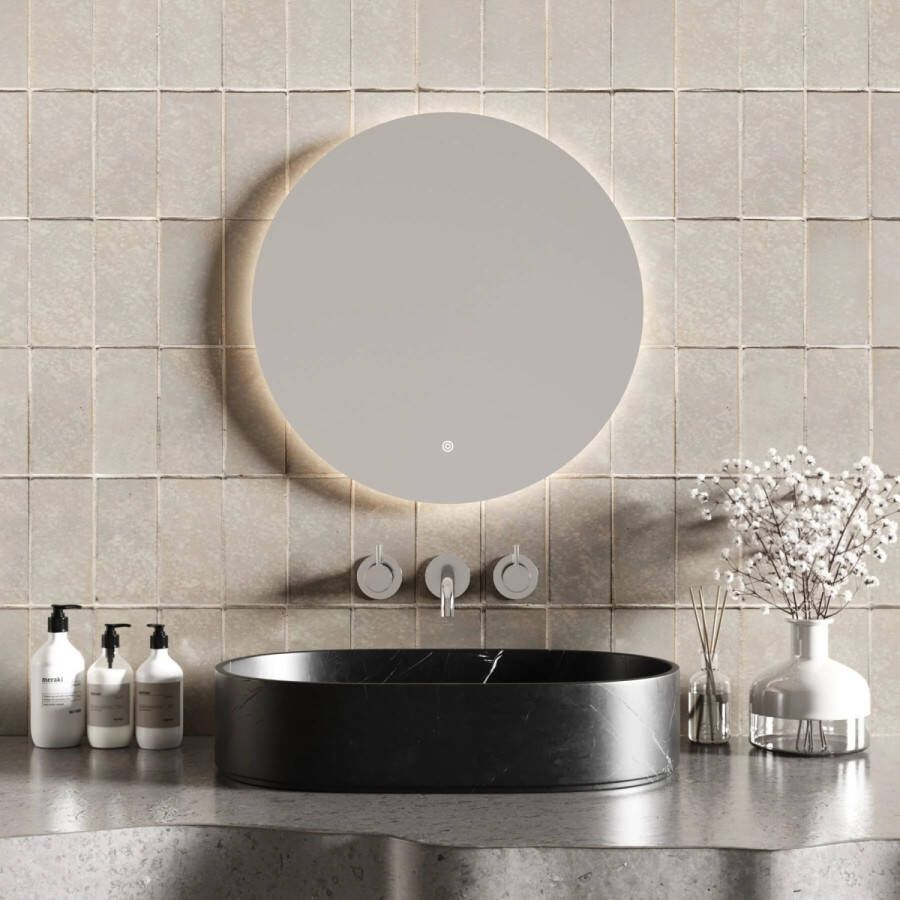 Hotbath Cobber MC060 spiegel rond 60 cm inclusief indirecte verlichting en spiegelverwarming ip44