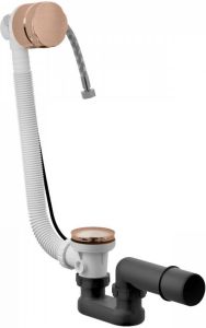 Hotbath Pal verlengde badoverloop met vulcombinatie koper geborsteld P033BC
