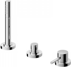 Douche Concurrent Badkraan Hotbath Buddy Inbouw Mengkraan Rond Glans Chroom 2 Greeps met Handdouche