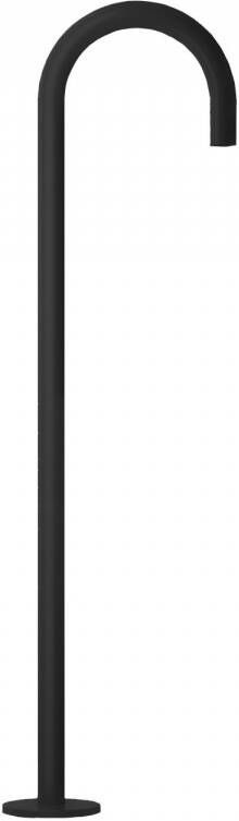 Hotbath Cobber vrijstaande baduitloop 106 cm hoog met gebogen uitloop van 22 5 cm mat zwart