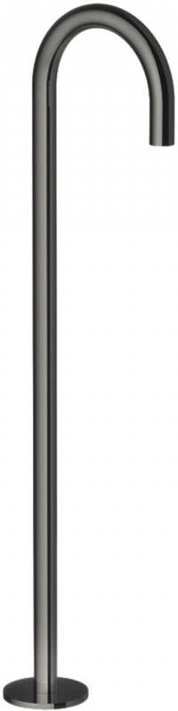 Hotbath Cobber vrijstaande baduitloop 106 cm hoog met gebogen uitloop van 22 5 cm geborsteld messing pvd