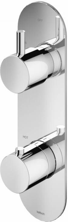 Hotbath Buddy thermostatische inbouwdouchekraan met 2-weg omstelling verticaal chroom