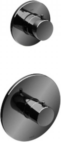 Hotbath Cobber CB012EXT afbouwdeel voor inbouw thermostaat met 1 stopkraan zwart chroom