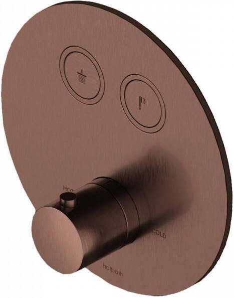 Hotbath Douchethermostaat Cobber Inbouw 2 Pushbuttons Rond Geborsteld Koper PVD (excl. inbouwdeel)