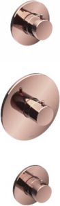 Hotbath Cobber CB007EXT afbouwdeel voor inbouw thermostaat met 2 stopkranen roze goud