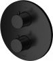 Hotbath Cobber afbouwdeel inbouwthermostaat met 2weg stop omstel mat zwart CB009EXTBL - Thumbnail 1