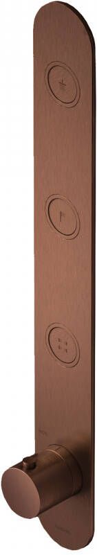 Hotbath Cobber afbouwdeel inbouwthermostaat met 3 pushbuttons verticale plaatsing geborsteld messing (goud) PVD PB050EXTBBP