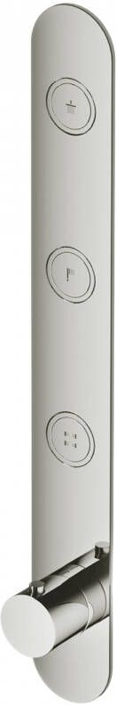 Hotbath Cobber afbouwdeel voor inbouwthermostaat met 3 pushbuttons geschikt voor verticale plaatsing geborsteld messing PVD