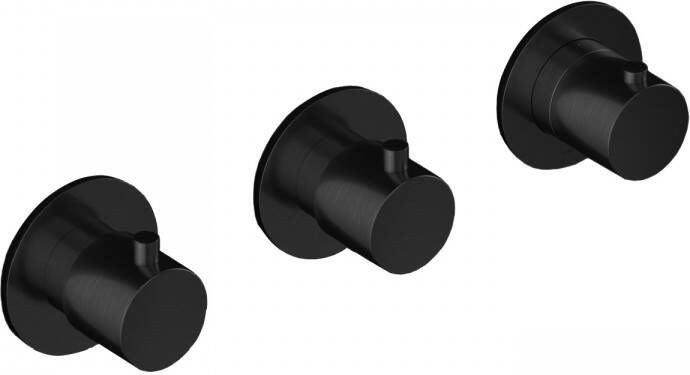 Hotbath Cobber afbouwdeel inbouw douche thermostaat met 2 stopkranen horizontale plaatsing mat zwart CB7067EXTBL