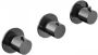 Hotbath Cobber afbouwdeel voor inbouwdouchethermostaat HBCB7067 met horizontale plaatsing zwart chroom - Thumbnail 1
