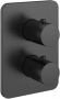 Hotbath Gal afbouwdeel voor inbouw douchethermostaat met 2-weg stop-omstel 18 x 13 cm geborsteld gunmetal PVD - Thumbnail 1