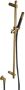 Hotbath Cobber glijstang 90cm met wandaansluitbocht 150cm doucheslang en staafhanddouche messing verouderd verweerd M307AB - Thumbnail 1