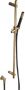 Hotbath Cobber glijstang 90cm met wandaansluitbocht 150cm doucheslang en staafhanddouche messing verouderd verweerd M307AB - Thumbnail 1