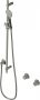 Hotbath Cobber glijstang 90cm met wandaansluitbocht 150cm doucheslang en ronde handdouche messing verouderd verweerd M308AB - Thumbnail 1