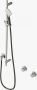 Hotbath Cobber glijstang 90cm met wandaansluitbocht 150cm doucheslang en ronde handdouche messing verouderd verweerd M308AB - Thumbnail 1